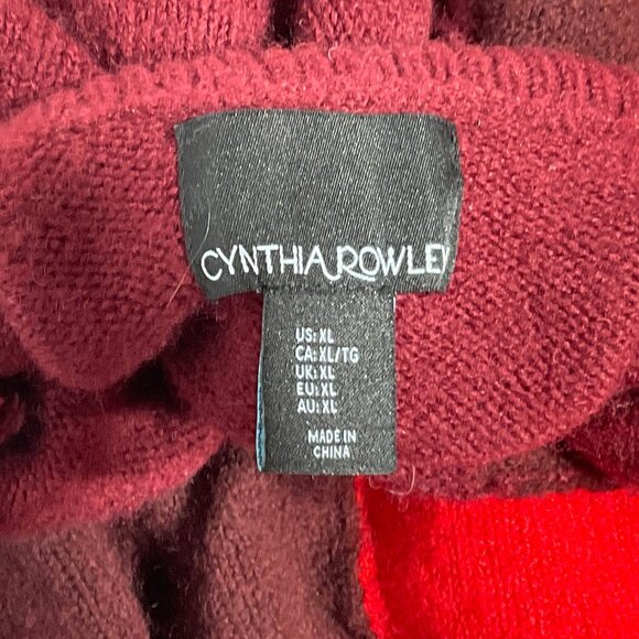 Cynthia Rowley XL Red Colorblock Sweater - Picture 3 of 8